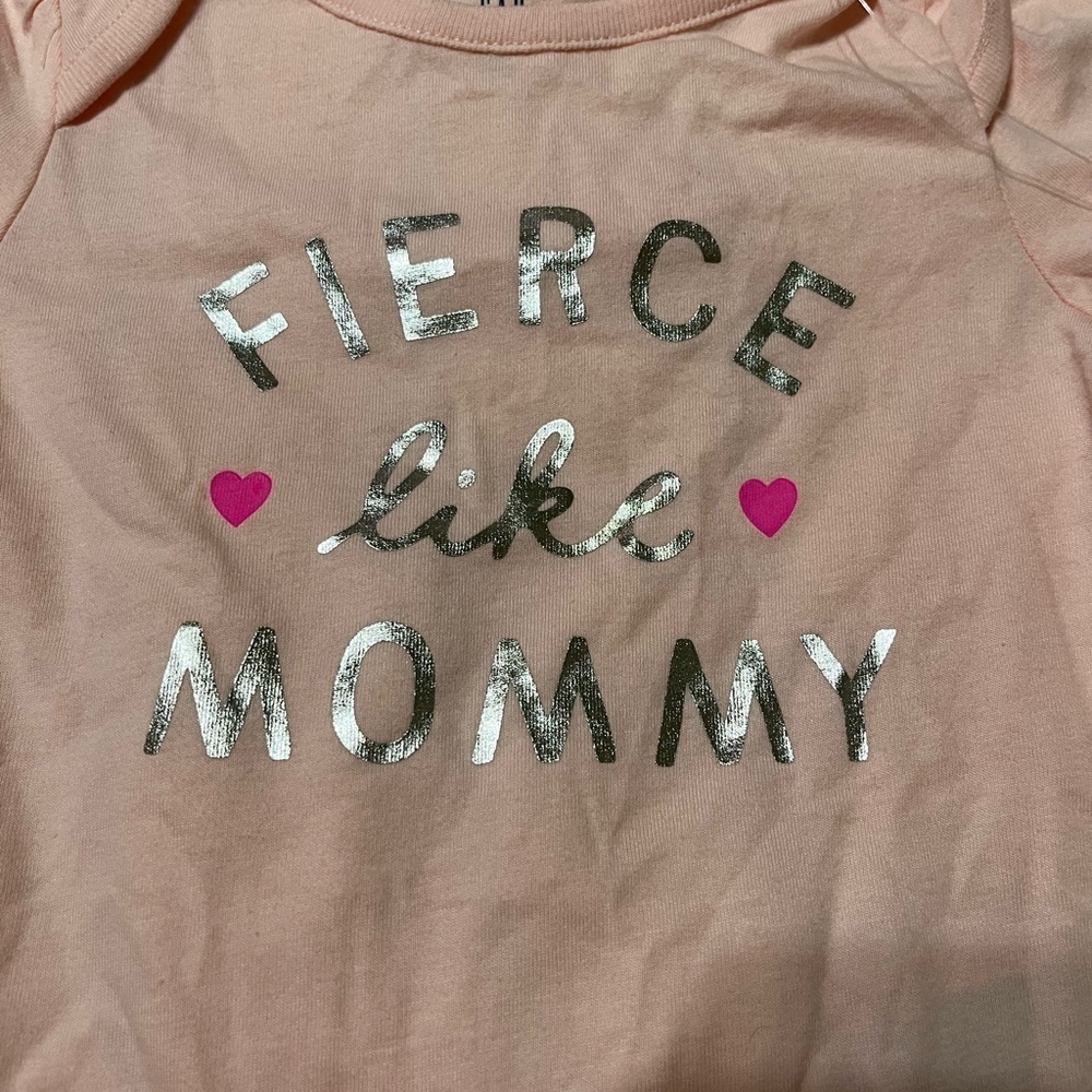 NWT Baby Gap Long Sleeve Onesie “Fierce Like Mommy” - Picture 6 of 7